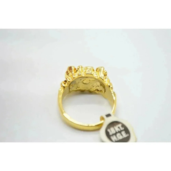 18kt H.G.E. Mans Solitaire Clear Rhinestone Textur - Picture 6 of 6